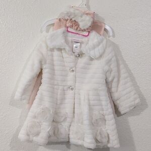 Little Lass White Pea Coat for Kids